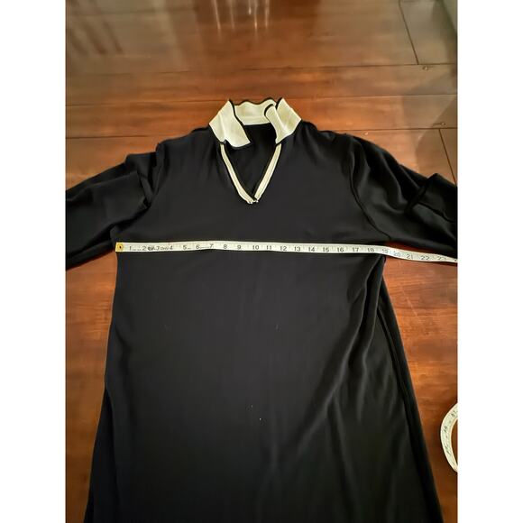 MANGO MNG Knitted Long Sleeve Maxi Sweater Dress Contrasting Shirt Collar Sz 6 - Picture 9 of 13